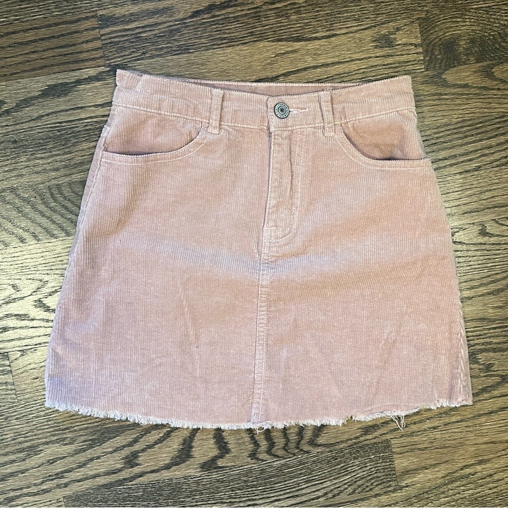 John Galt mauve corduroy mini skirt E-2